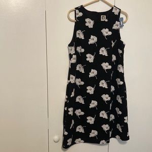 Anne Klein Black Floral A-Line Women’s  Size 8 Dress